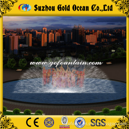 Diameter 50 M Water Pool Water Screen Movie Fountain